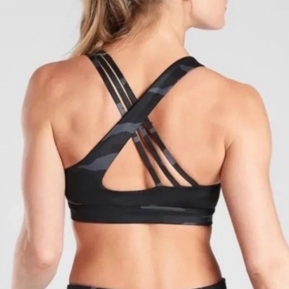 Athleta Other - Athleta Train Free Black and Grey Camo Sports Bra